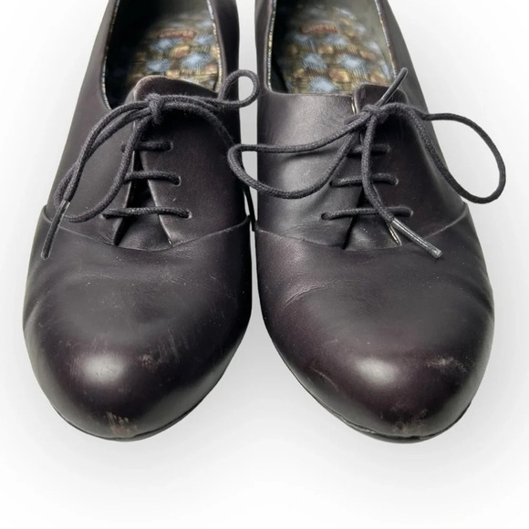 Camper Purple  Leather Oxford Striped Heel Pump 40 - Picture 7 of 12